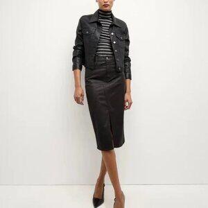 VERONICA BEARD Breves Coated Midi Skirt Size 6